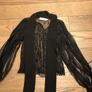 Self-Portrait lace see through blouse